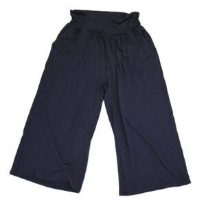 NEW Tarse Navy Cropped Wide Leg Jogger Pant l